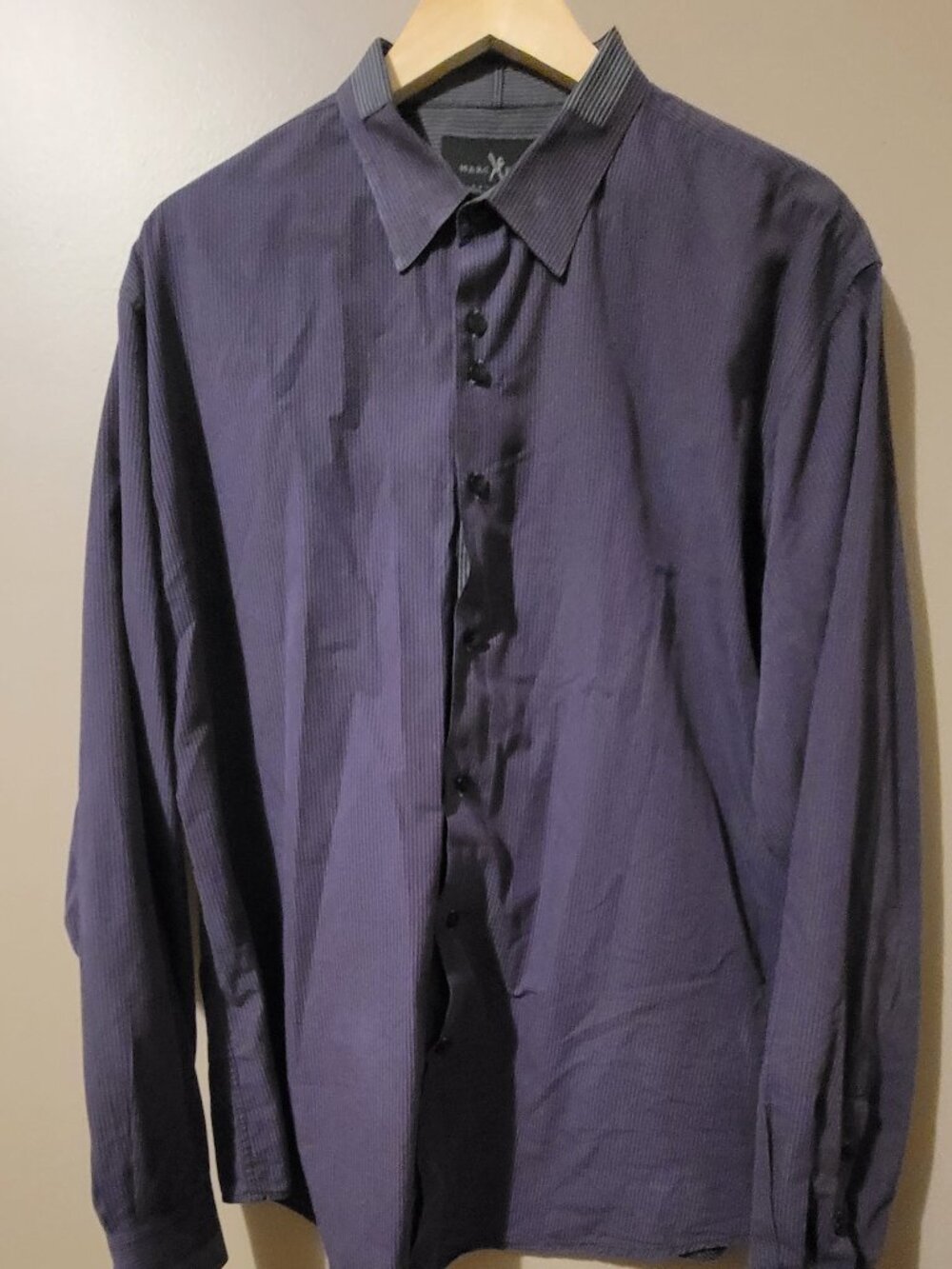 Marc Ecko - Long-Sleeve Purple Striped Shirt - XL